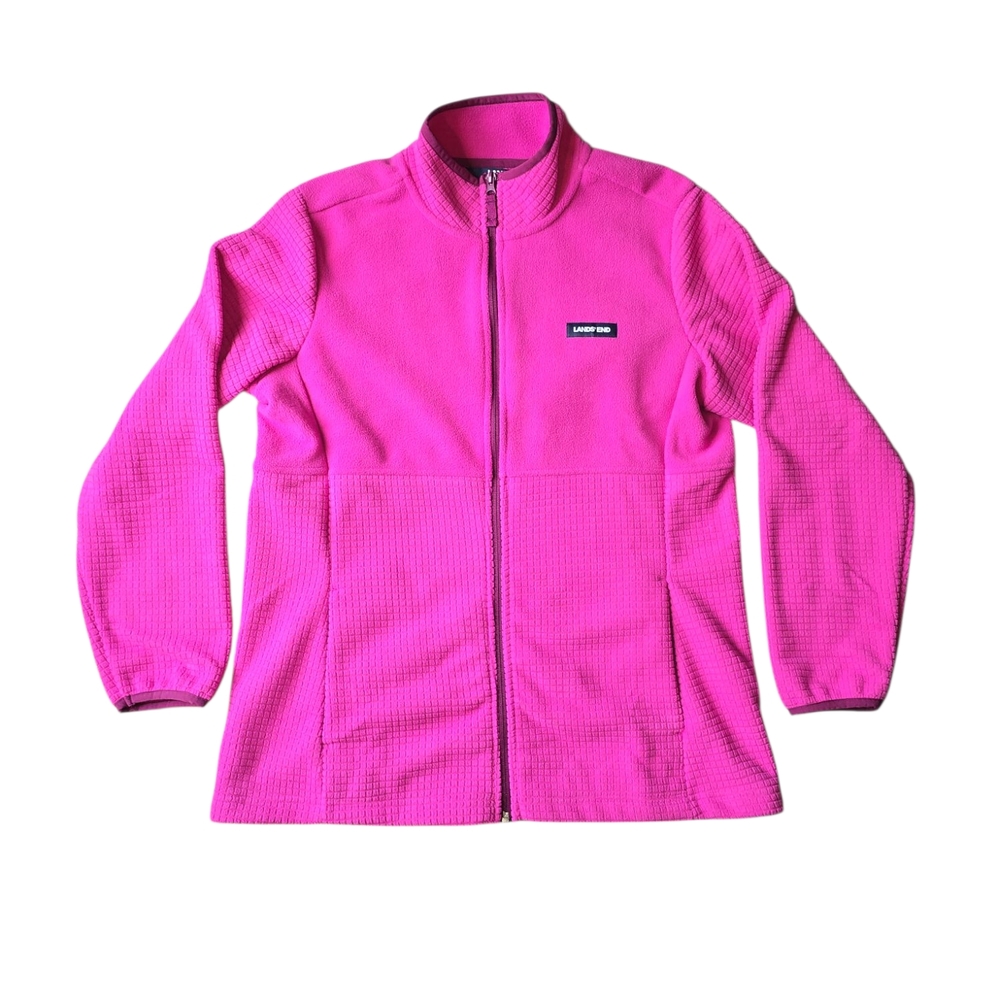 Lands' End Bright Pink Fleece Jacket